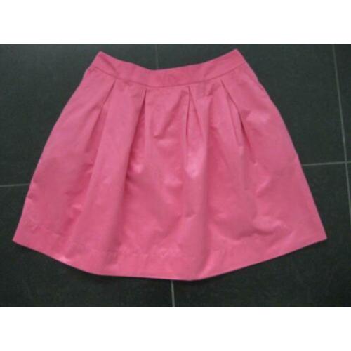 Roze rok glansstof, katoen, maat S H&M, plooien