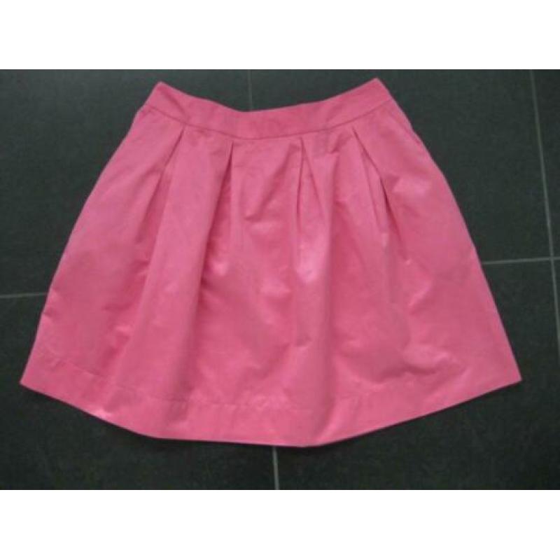 Roze rok glansstof, katoen, maat S H&M, plooien