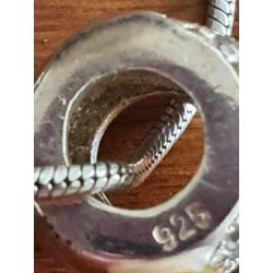 Mooie zilveren (925) PARELset; ketting, hanger en oorbellen