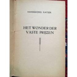 Het wonder der vaste prijzen | Hansgeorg Kayser