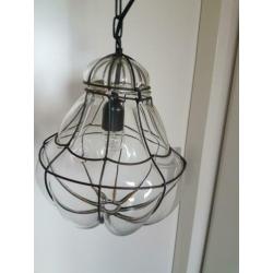 Mooie oude glazen hanglamp