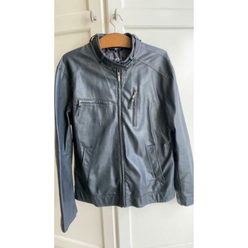 Zwart leren Jack maat 54