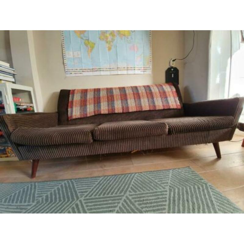 Retro bruine corduroy rib bank