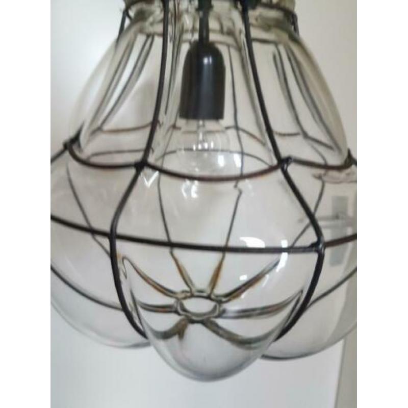 Mooie oude glazen hanglamp