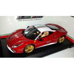 Bburago 1:18 Ferrari 488 GTB The Lauda 2017 rood/wit nieuw