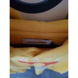Jack en Jones gele hoodie/trui maat S