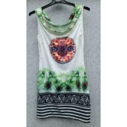 vlot gekleurd jurkje met ketting mt S