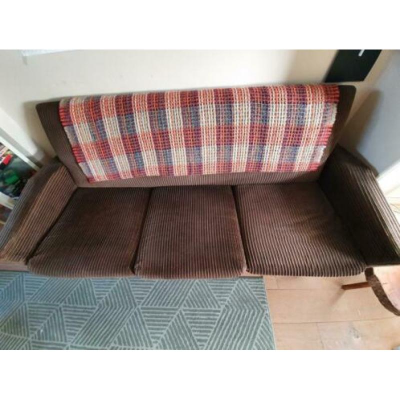 Retro bruine corduroy rib bank