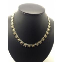 H113 Prachtige zilveren filigrain ketting