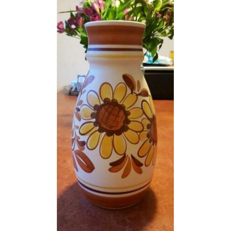 BAY-KERAMIK, vintage vaas, gebloemd, keramiek