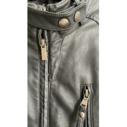 Zwart leren Jack maat 54