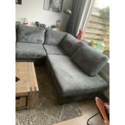 Pronto ribcord/rib bank hoekbank grijs