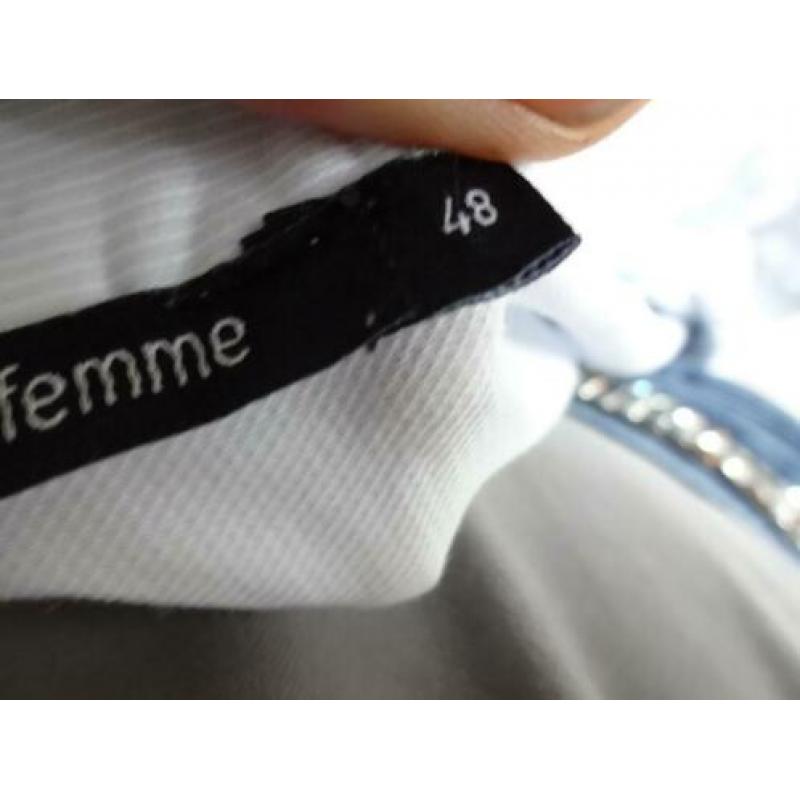 Maat 48/MONOPRIX FEMME lichtblauwe gestreepte blouse