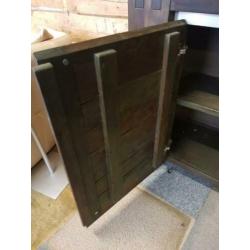 Dressoir massief teakhout rvs strip