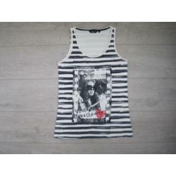 YEZZ Blauw wit gestreept tanktop, mt M