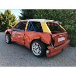 Citroën AX Crossauto casco rollend en remmend