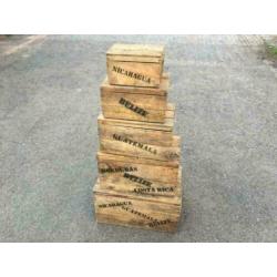 Kisten met deksel / speelgoedkisten van hout , 5-delig
