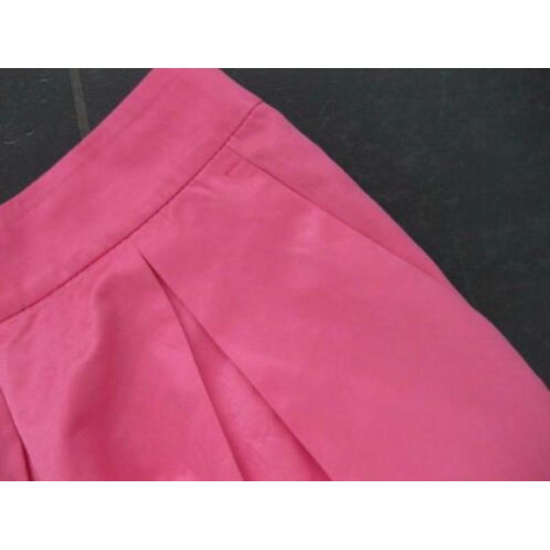 Roze rok glansstof, katoen, maat S H&M, plooien