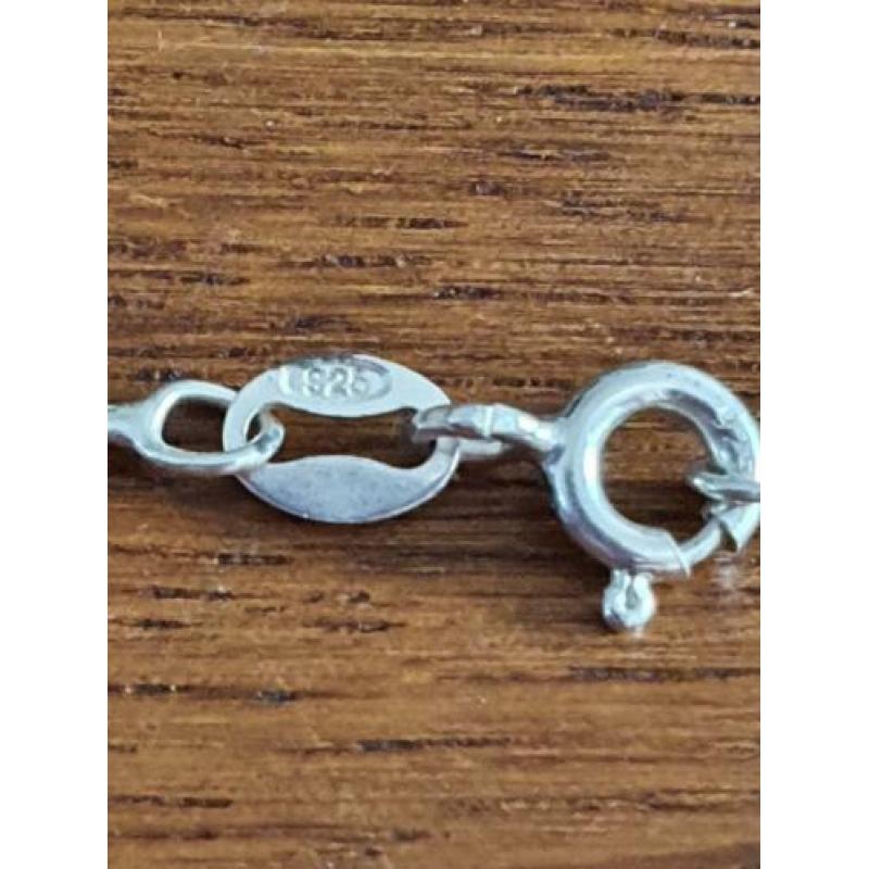 Mooie zilveren (925) PARELset; ketting, hanger en oorbellen