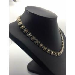 H113 Prachtige zilveren filigrain ketting