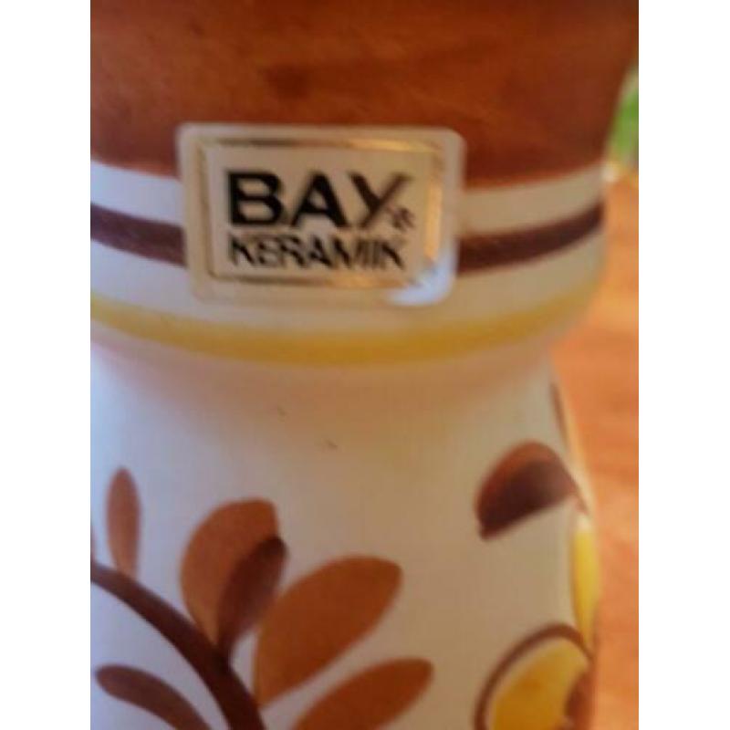 BAY-KERAMIK, vintage vaas, gebloemd, keramiek