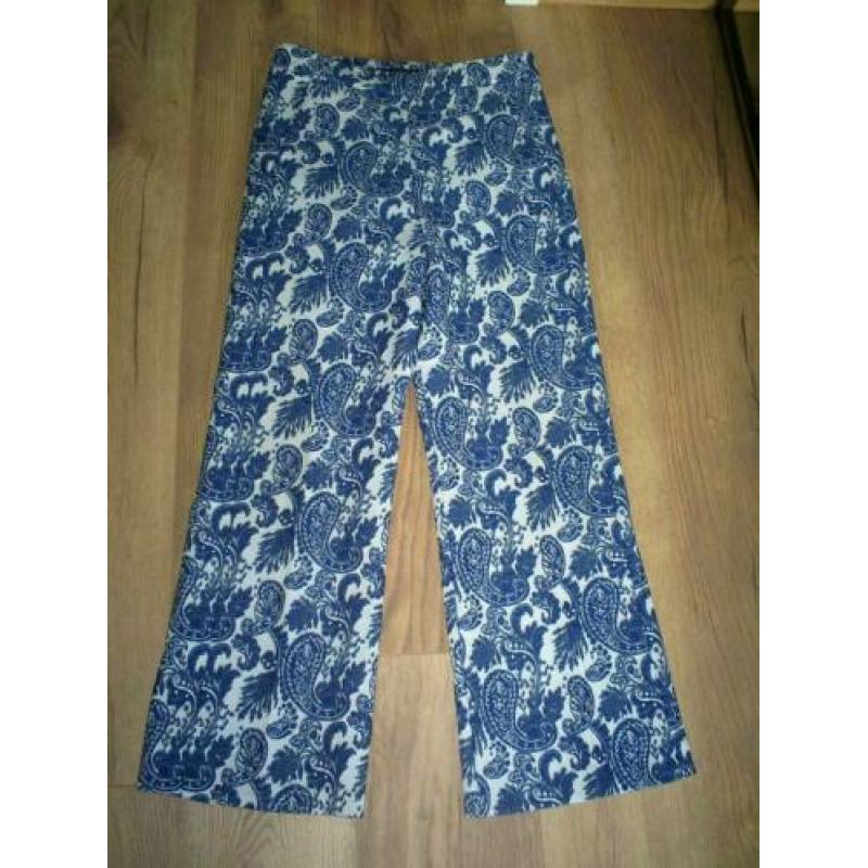 prachtige blauw / witte ZARA broek mt. 36