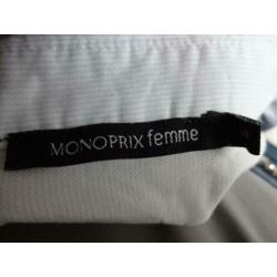 Maat 48/MONOPRIX FEMME lichtblauwe gestreepte blouse