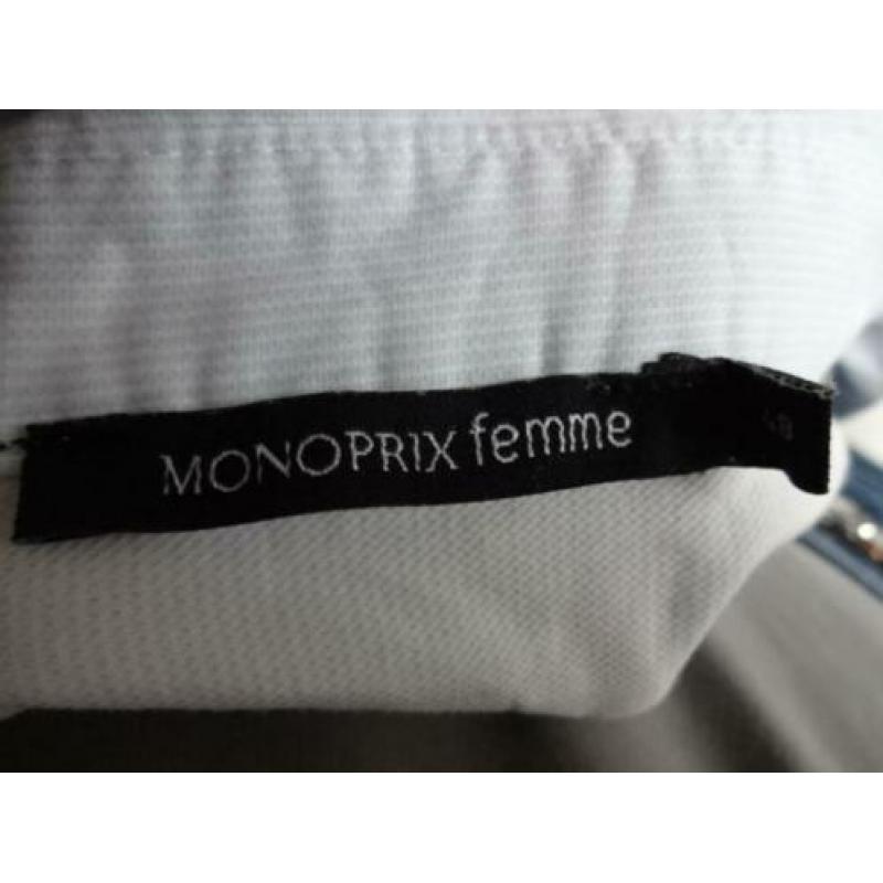 Maat 48/MONOPRIX FEMME lichtblauwe gestreepte blouse