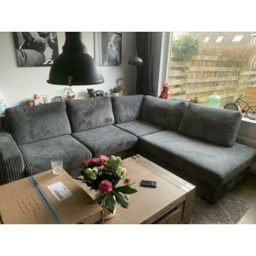 Pronto ribcord/rib bank hoekbank grijs