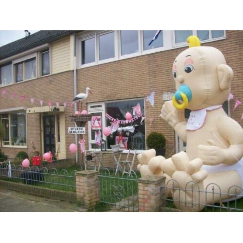 doe opblaasbare baby opblaas te huur geboorte ooievaar huren