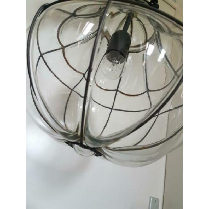 Mooie oude glazen hanglamp