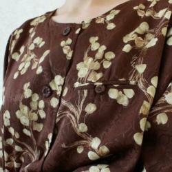 Vintage bruin blouse 2.0 geel bloem