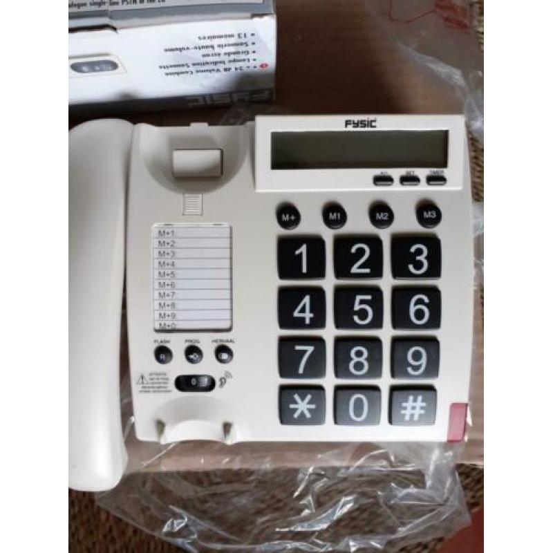 Fysic senioren telefoon huistelefoon wit / cremekleurig