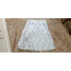 ZGAN prachtig beige met witte SCAPA rok mt S 36, rokje wit