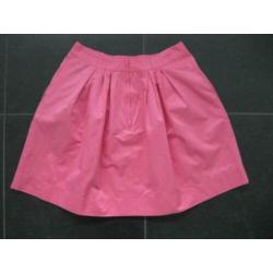 Roze rok glansstof, katoen, maat S H&M, plooien