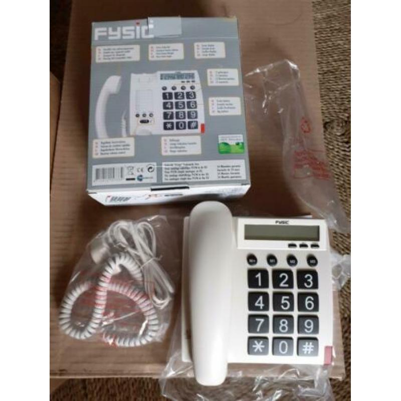 Fysic senioren telefoon huistelefoon wit / cremekleurig