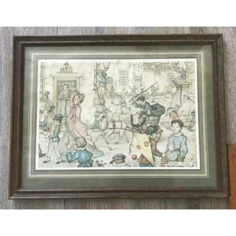 4 stuks Anton Pieck in lijst