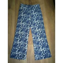 prachtige blauw / witte ZARA broek mt. 36