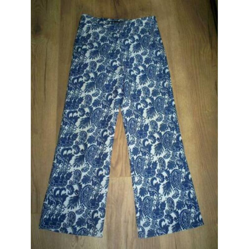 prachtige blauw / witte ZARA broek mt. 36