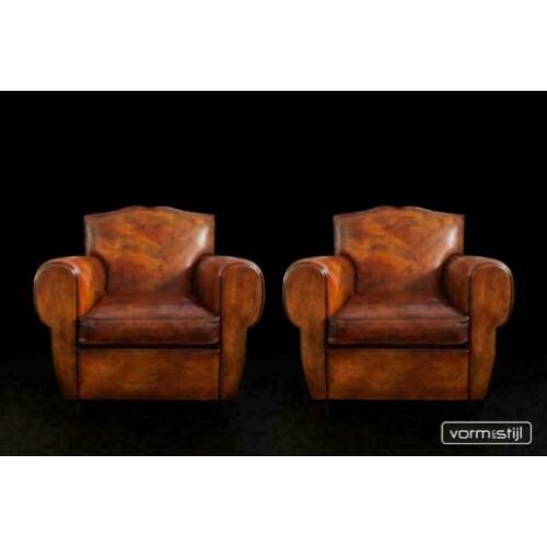Country Life Style: Art Deco Fauteuils in natuurecht leder