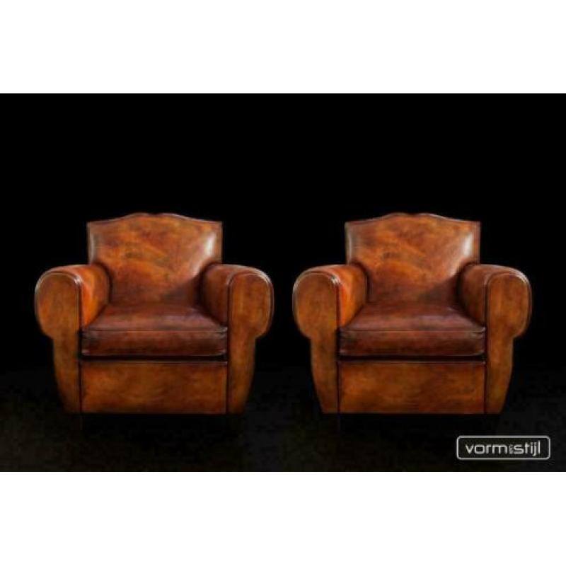 Country Life Style: Art Deco Fauteuils in natuurecht leder