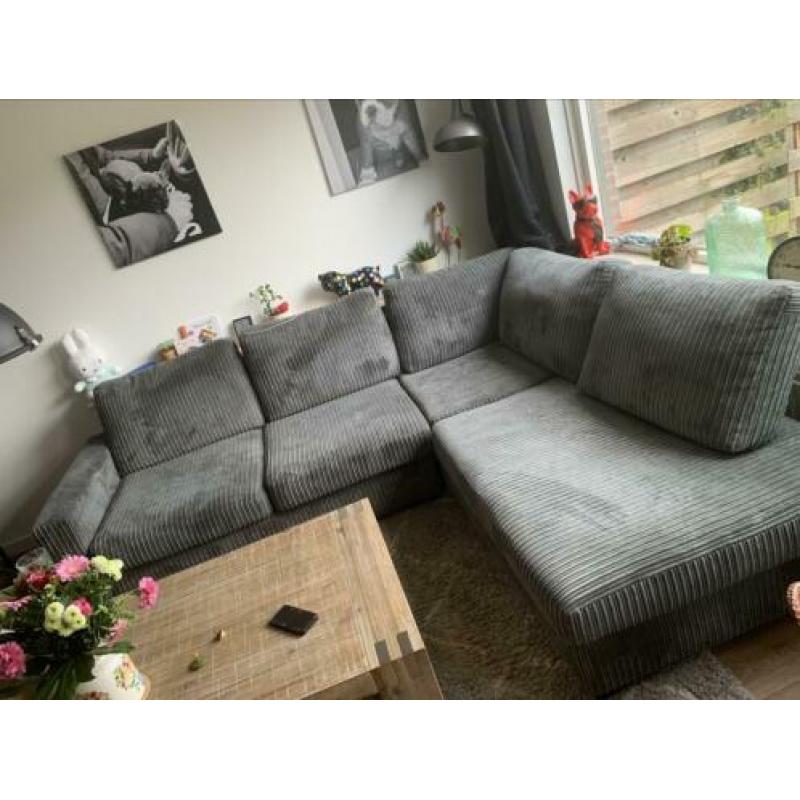 Pronto ribcord/rib bank hoekbank grijs
