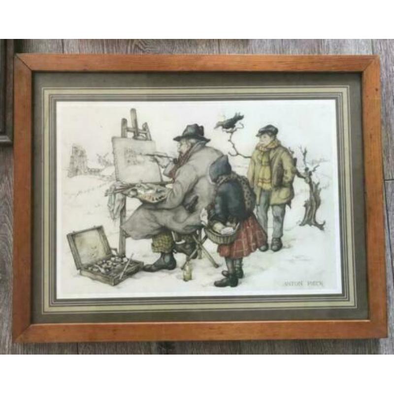 4 stuks Anton Pieck in lijst
