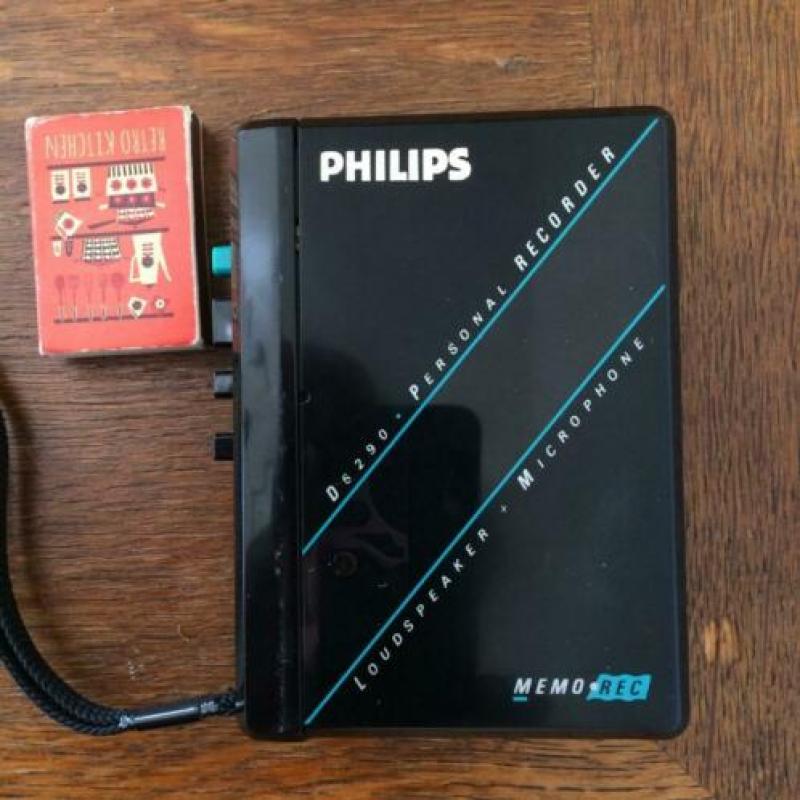 Jaren 80 cassettebandjes memorecorder Philips D6290 vintage