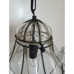 Mooie oude glazen hanglamp