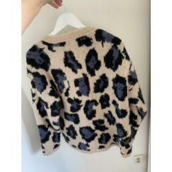 Fabienne chapot vest maat M mohair panterprint
