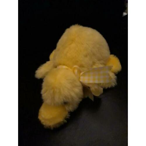 L.dake en an gele eend 22 cm pluch velours