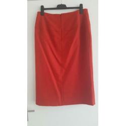 Mooie scarva 100% lamswollen rode rok maat 46, taille plat 4