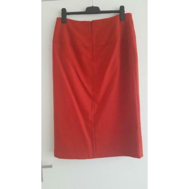 Mooie scarva 100% lamswollen rode rok maat 46, taille plat 4