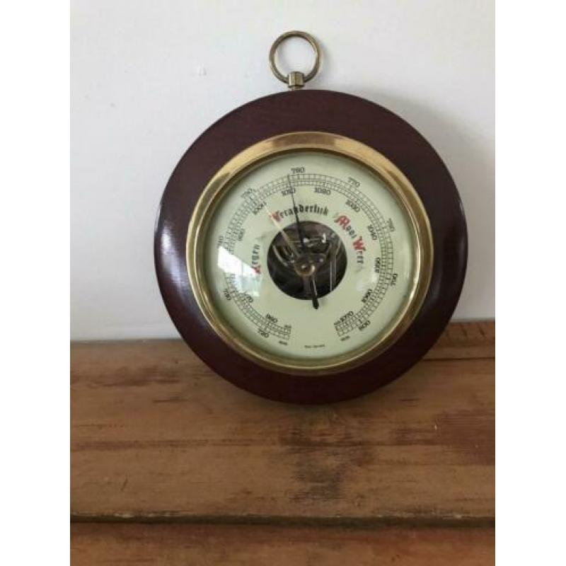 Antieke vintage barometer hout